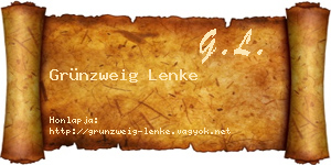 Grünzweig Lenke névjegykártya